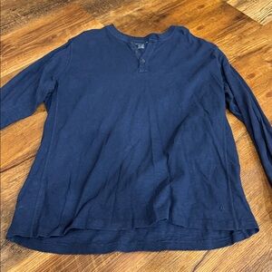 American Eagle Outfitters Dark Blue Long Sleeve Henley